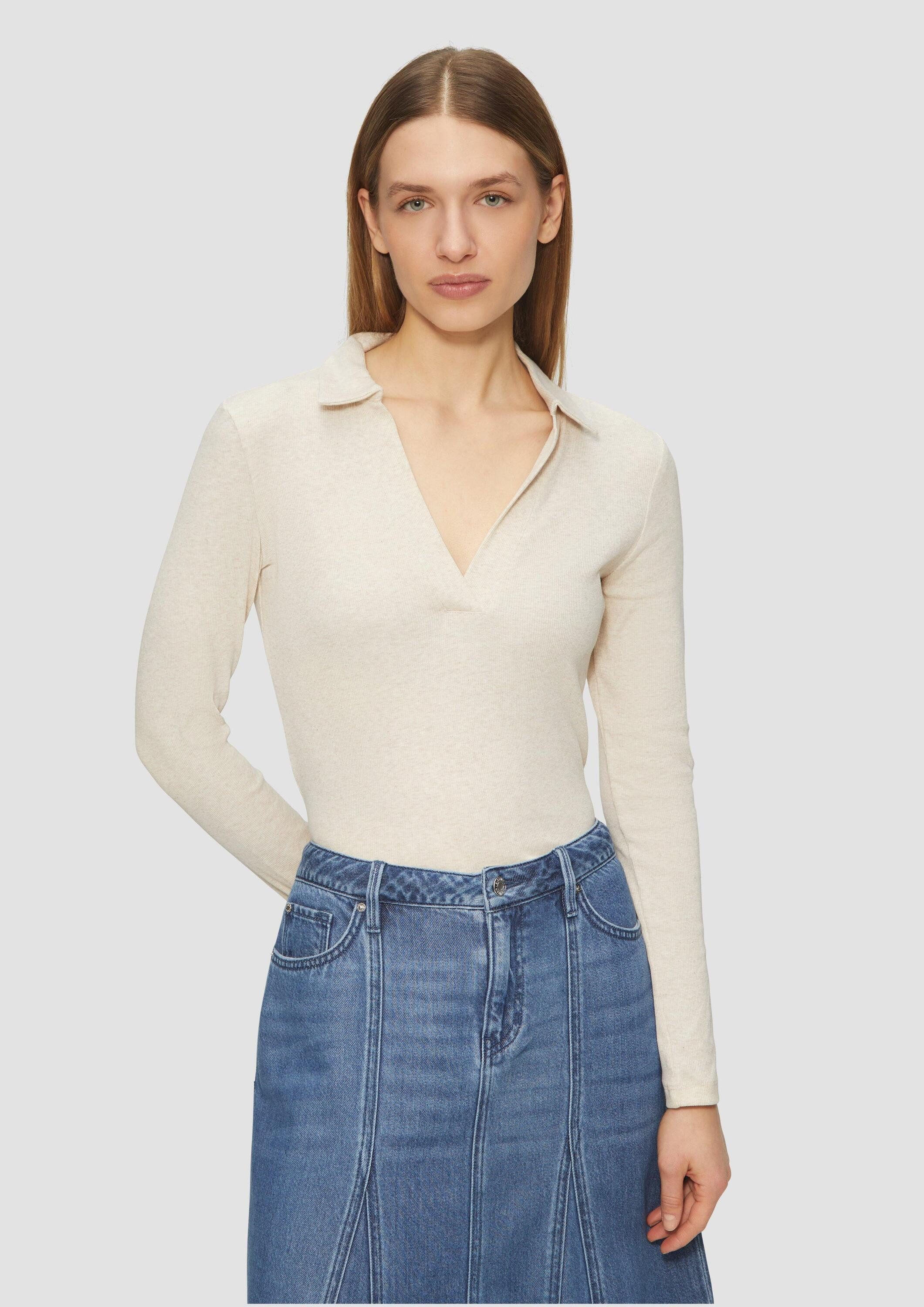 s.Oliver Langarmshirt T-Shirt Geripptes Langarmshirt mit günstig online kaufen