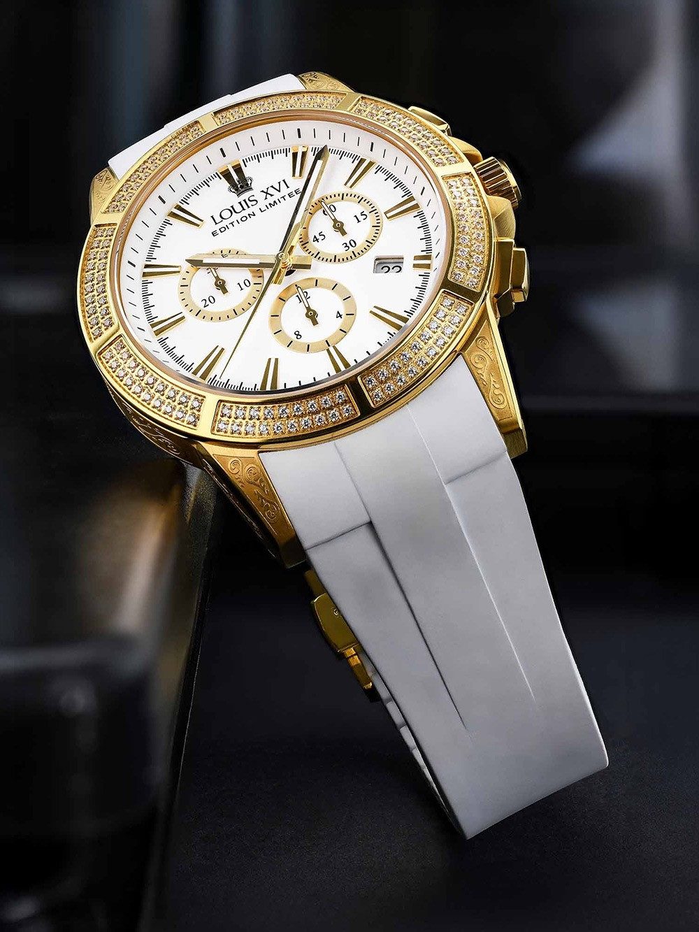 LOUIS XVI Quarzuhr Louis XVI LXVI1136 Herrenuhr Majesté Iced Out Royale 43mm 5ATM Louis XVI LXVI1136 Herrenuhr Majesté Iced Out Royale 43mm 5ATM