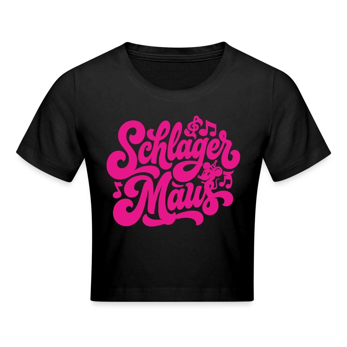 Spreadshirt T-Shirt Schlager Fanartikel, Schlager Maus Crop Top (1-tlg)