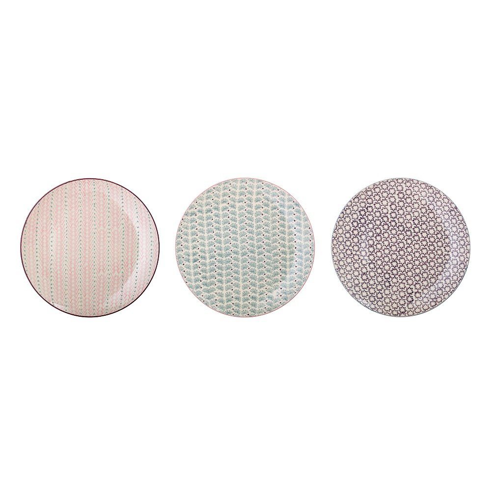 Bloomingville Speiseteller Bloomingville Maya Speiseteller Violett Steingut Ø28 cm 3er Set