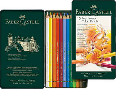 Faber-Castell Polychromos 12-er Metalletui Polychromos Colour Pencils Farbstifte, (12-tlg)