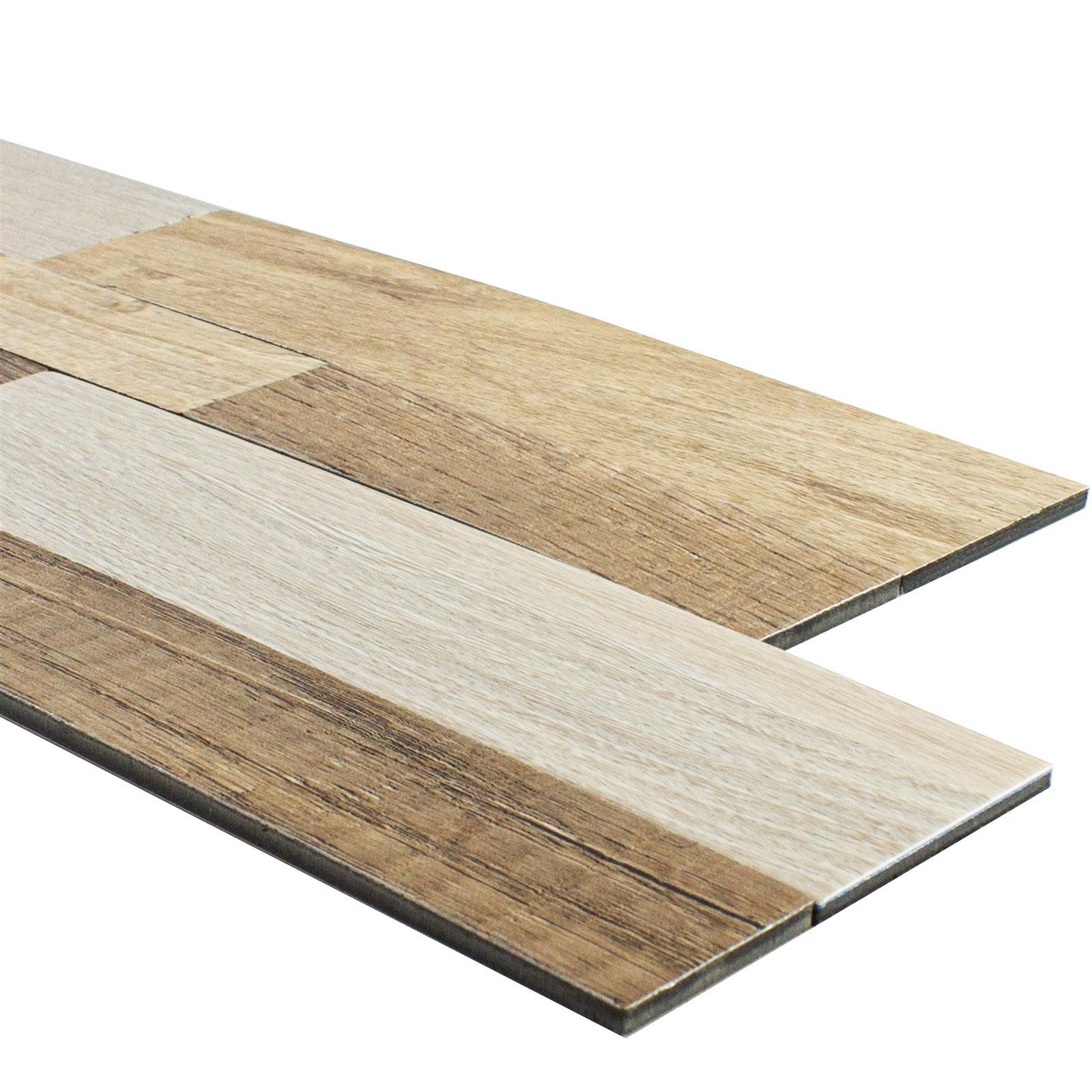 Mosafil Mosaikfliesen Selbstklebende Wandverkleidung Holzoptik Monaco, Metall 61.000x15.200, beige-braun