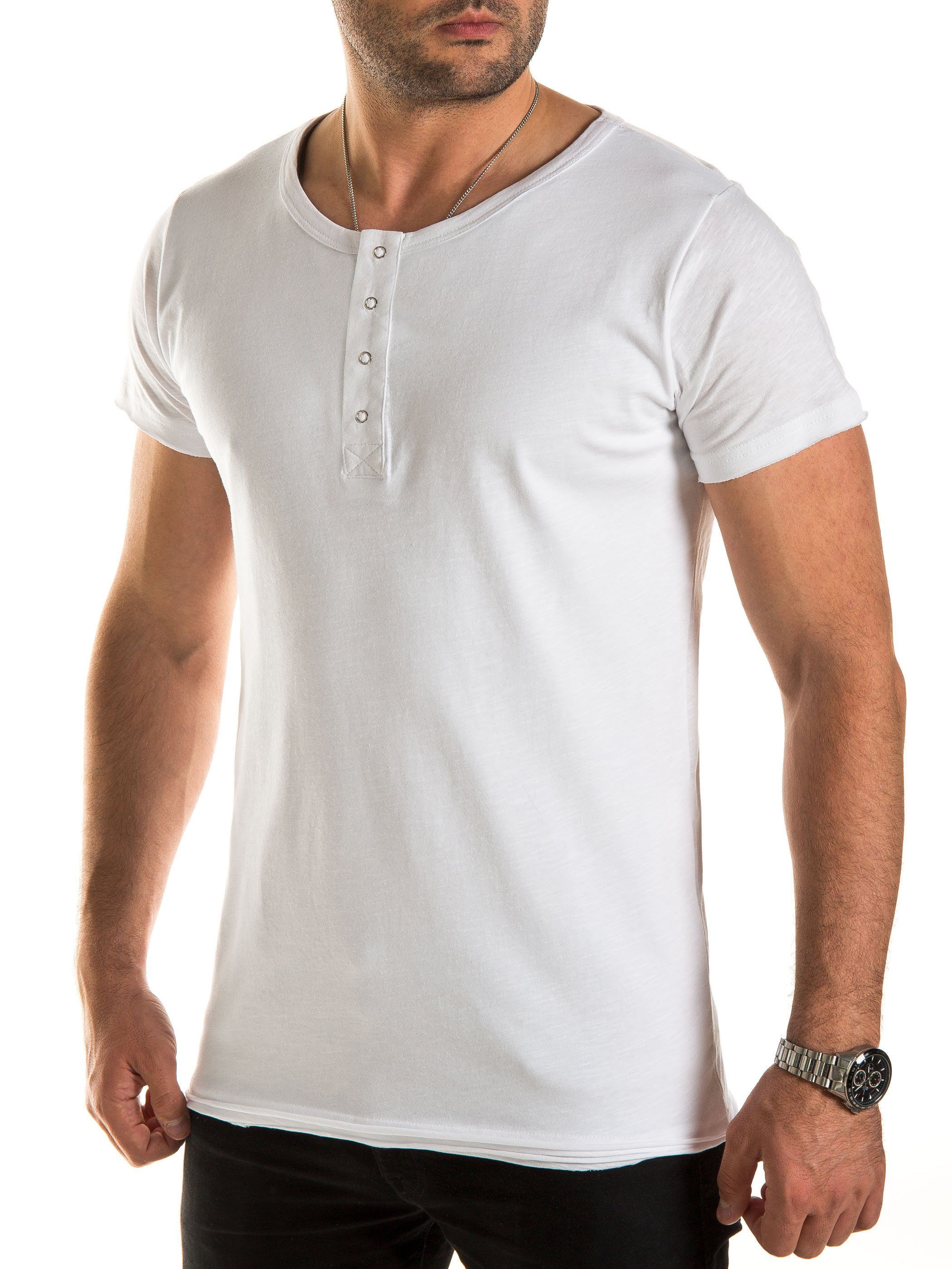 WOTEGA T-Shirt V-Neck Double Layer T-Shirt Pete (Packung) V-Neck Double Layer T-Shirt Pete Weiß (cloud dancer 114201)