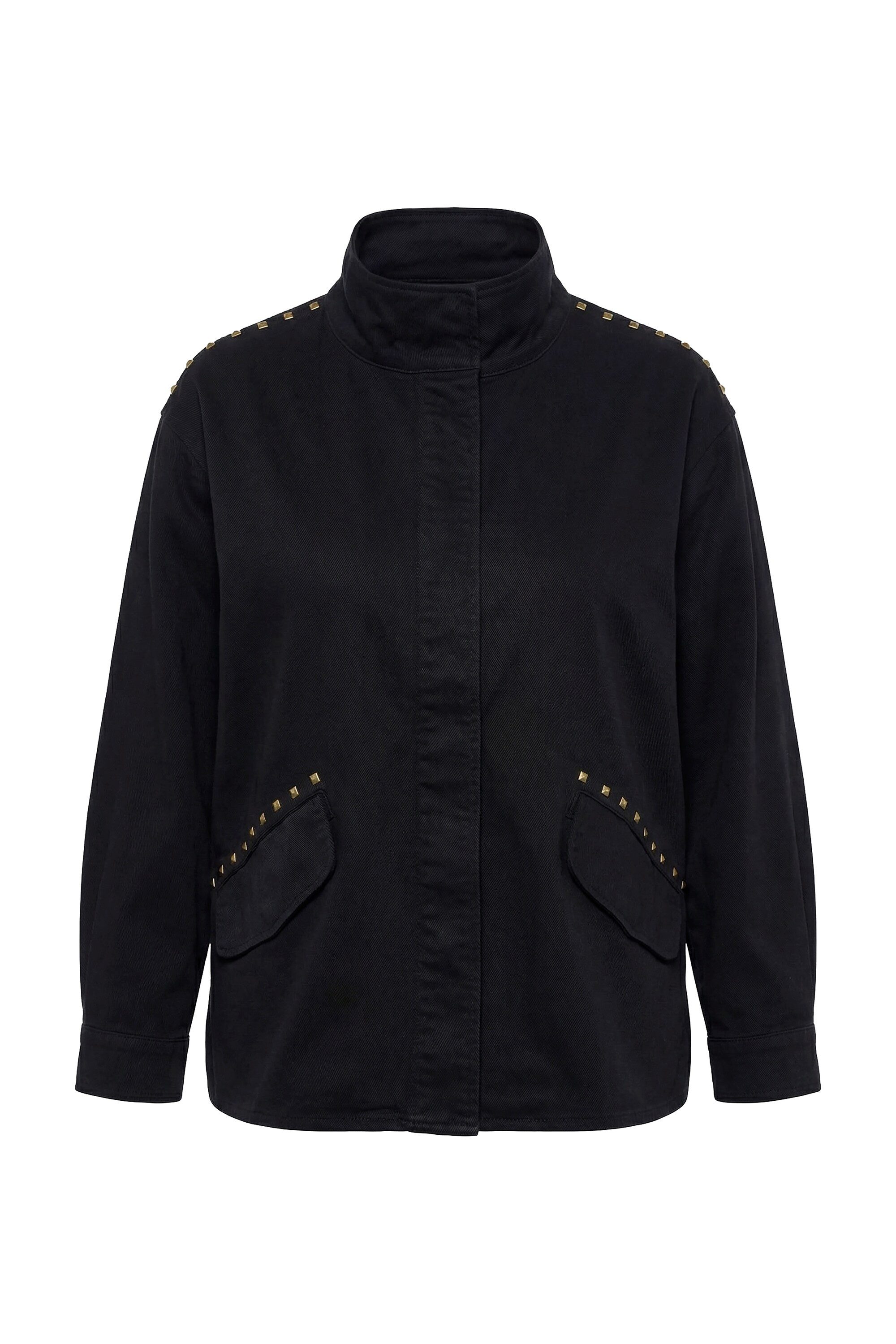 Angel of Style Sommerjacke Jacke Boxy Fit Baumwolltwill Ziernieten