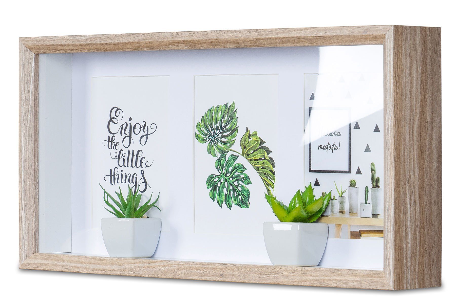 Levandeo® Bilderrahmen Collage, Bilderrahmen 3 Fotos 13x18cm Collage 2 Sukk günstig online kaufen