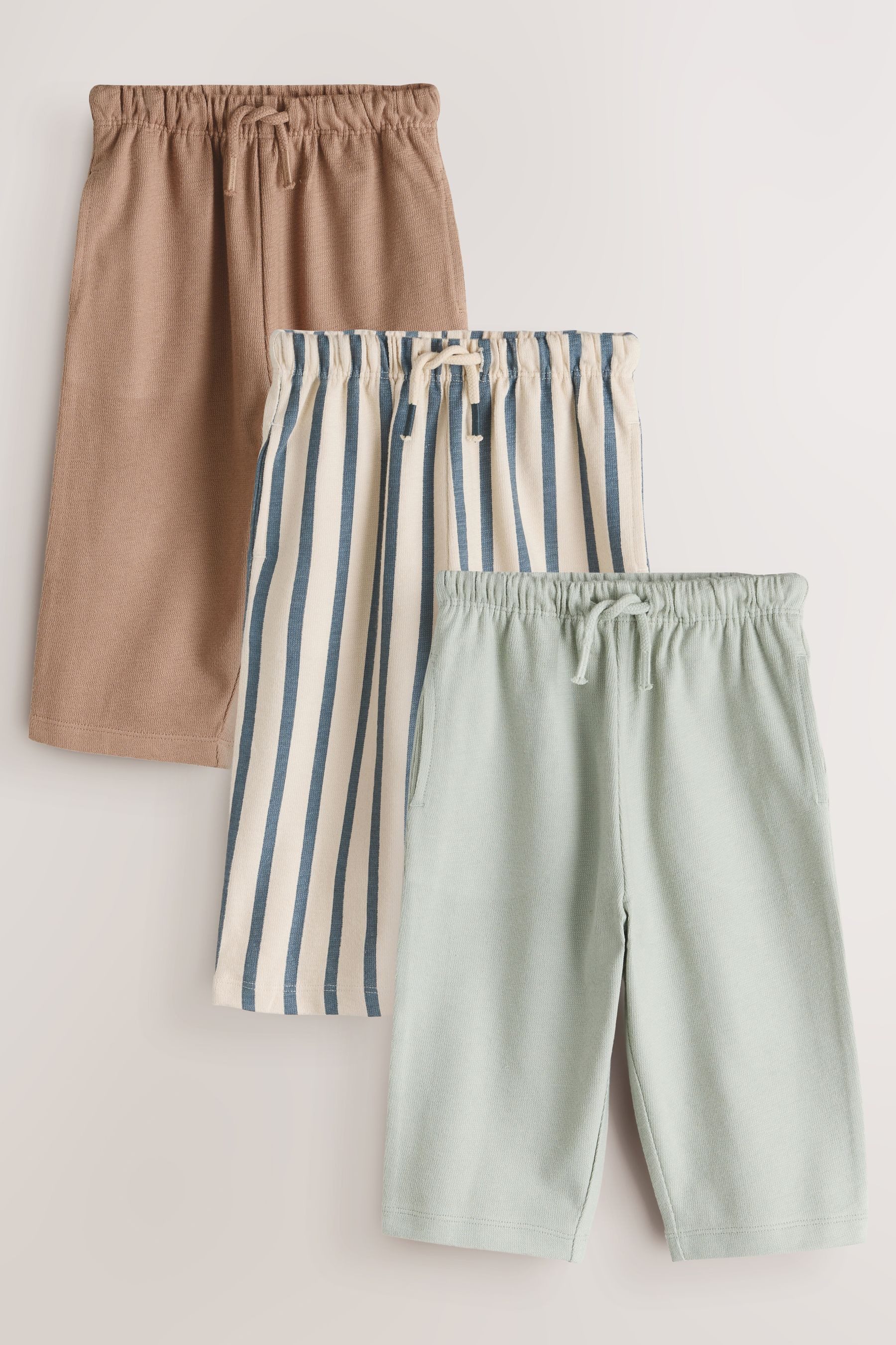 Jogginghose Strukturierte Jogginghose, weites Bein, 3er-Pack