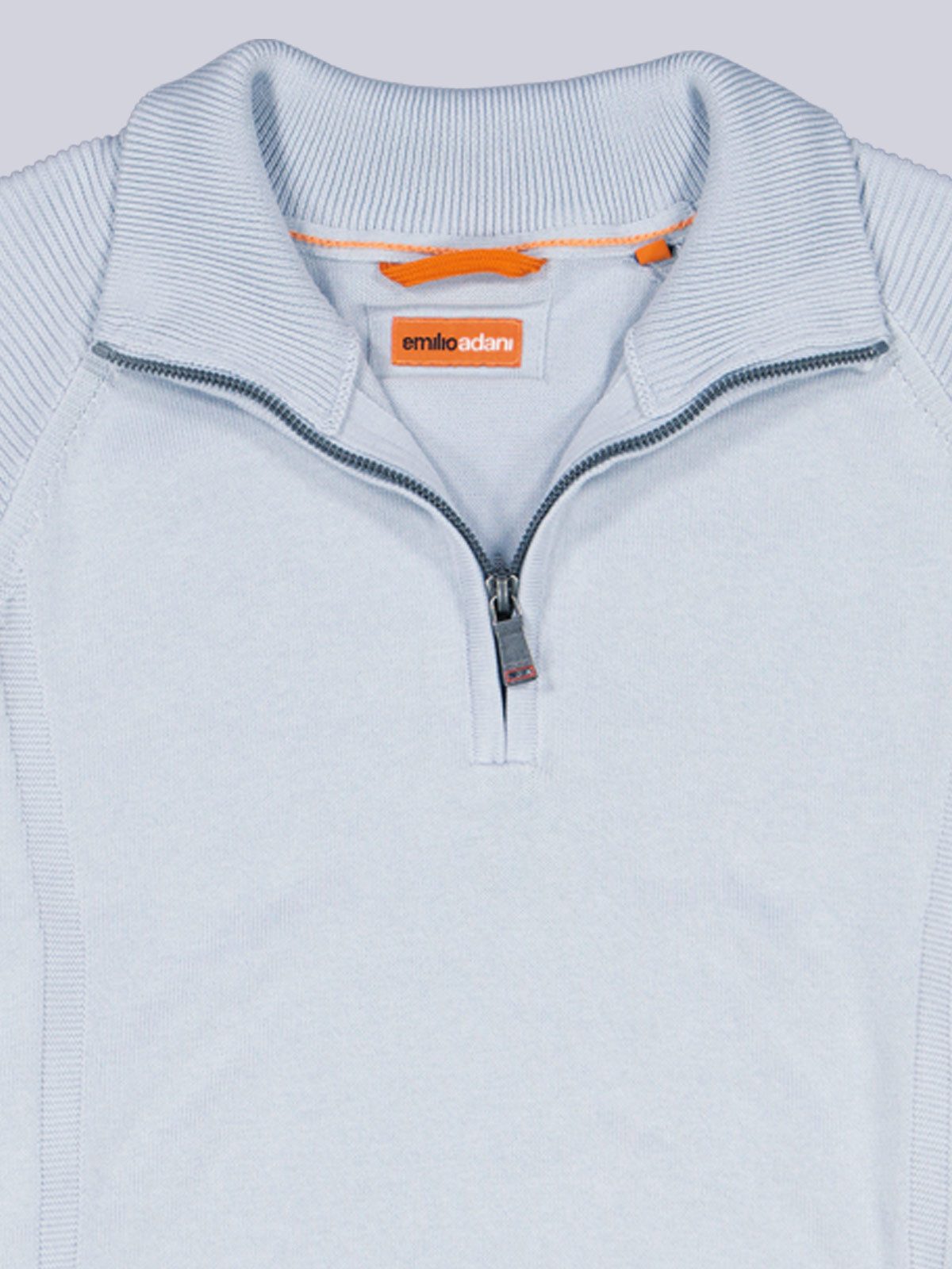 emilio adani Stehkragenpullover Herren Pullover Polokragen, Hellblau