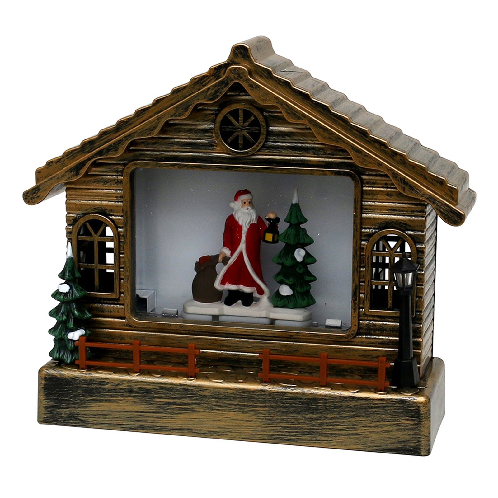 SIGRO Weihnachtsfigur LED mit Santa Haus
