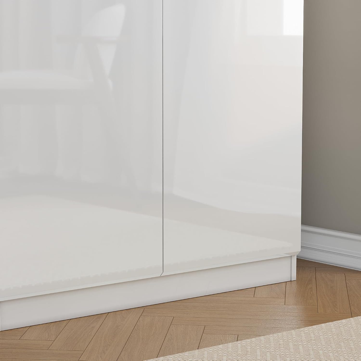 FUFU&GAGA Kommode Weiß PET Hochglanz Serie, 80-180 cm breit, Kommode Modern – Bild 4 von 5
