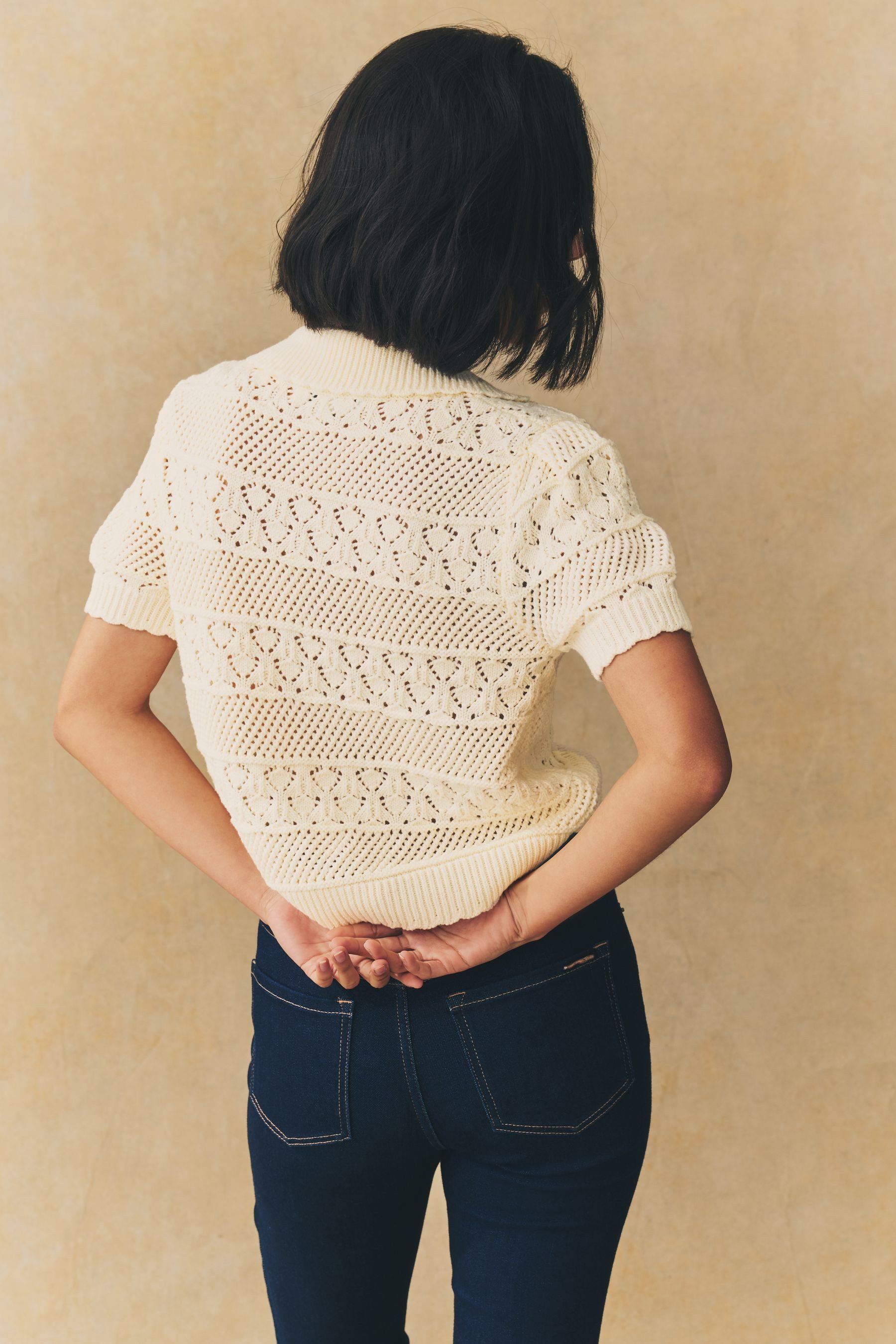 Next Polokragenpullover Poloobereil mit Muster und günstig online kaufen