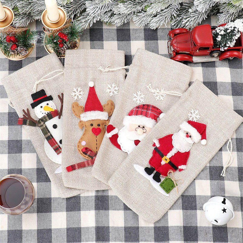 AUzzO~ Geschenkpapier Geschenktütefür Weihnachten Weihnachtsdekoration Weinsack, ßigkeitenbeutel Weihnachtsfeier geschenktüte für