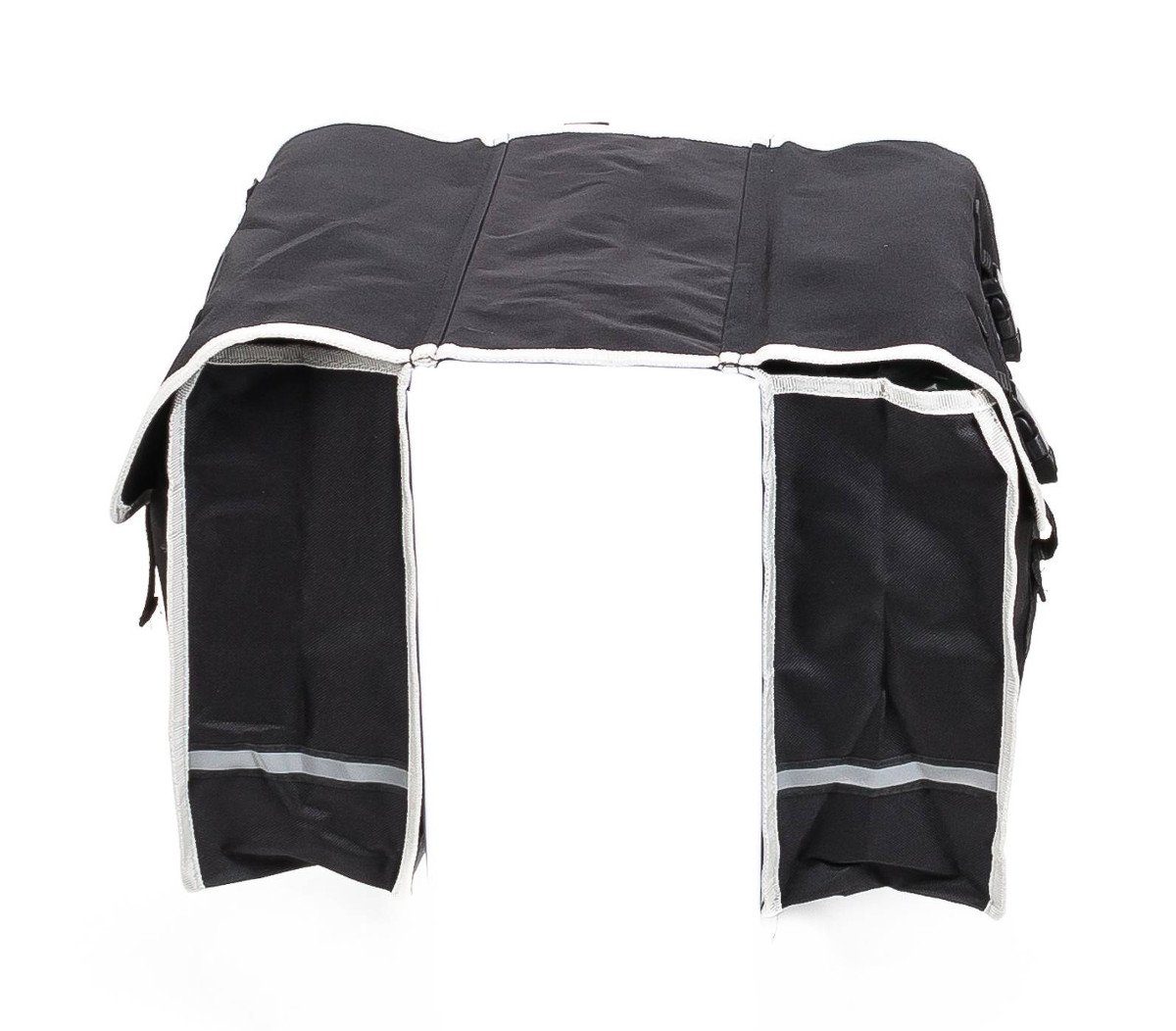 Dunlop Fahrradtasche Doppel Gepäckträger Satteltasche, Fahrradtasche mit Clip-Verschluß und Reflektoren