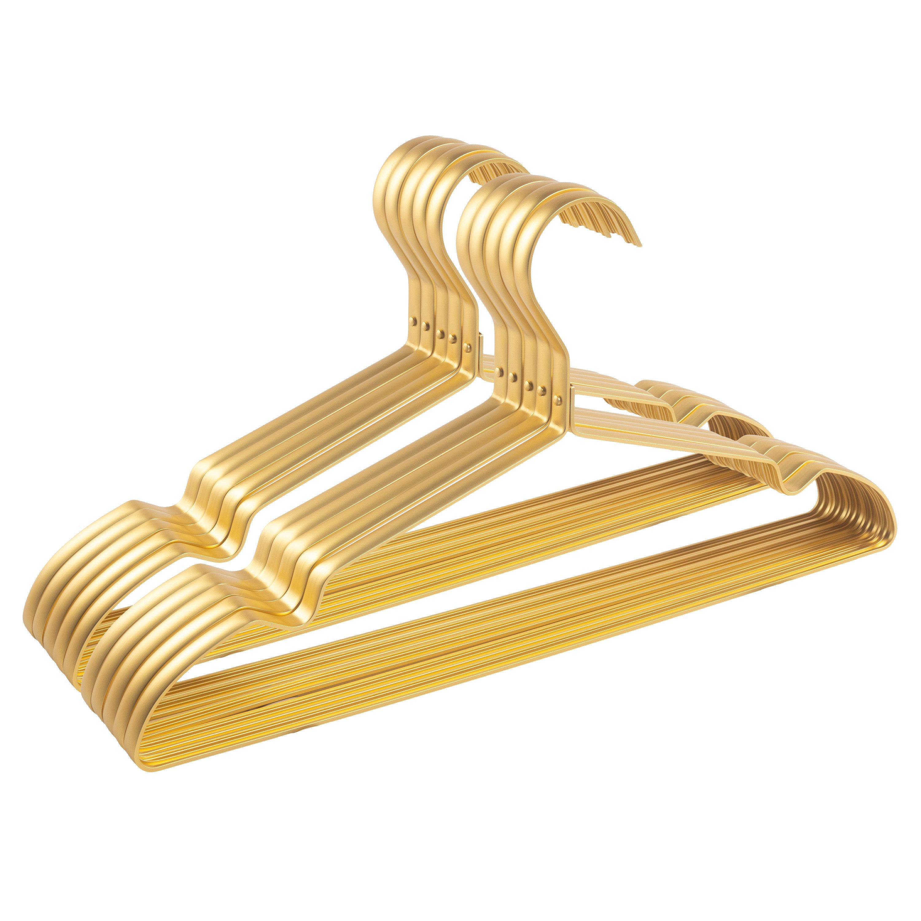 Parusia Kleiderbügel 10x Kleiderbügel, gold 42cm breit, Steg 1cm