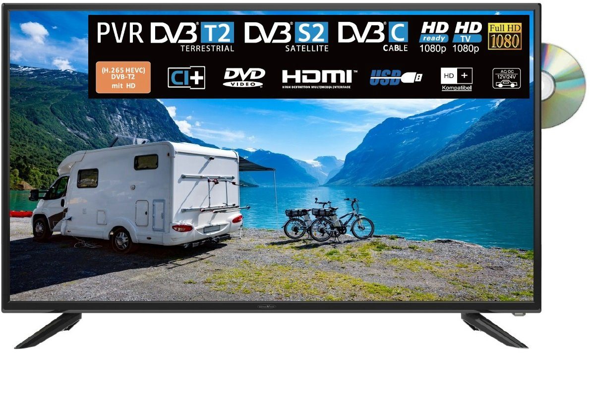 Reflexion LDDW320 LED-Fernseher (80,00 cm/32 Zoll, Full HD, DC IN 12 Volt /  24 Volt, Netzteil 230 Volt, Fernseher für Wohnwagen, Wohnmobil, Camping,  Caravan, mit integriertem DVD-Player)