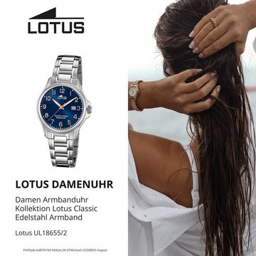 Lotus Quarzuhr LOTUS Damen Uhr Fashion 18655/2, Damen Armbanduhr rund, Edelstahlarmband silber