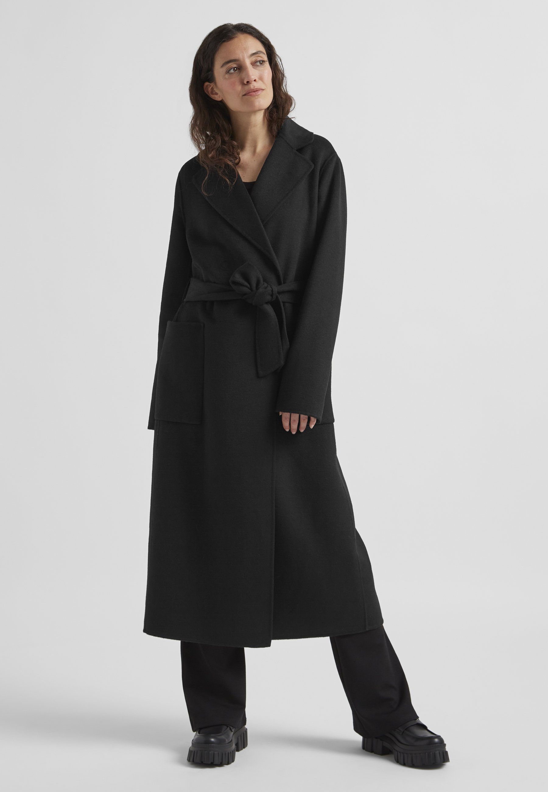 Milestone Langmantel MSXenia Damen elegant Verdeckter Druckknopf