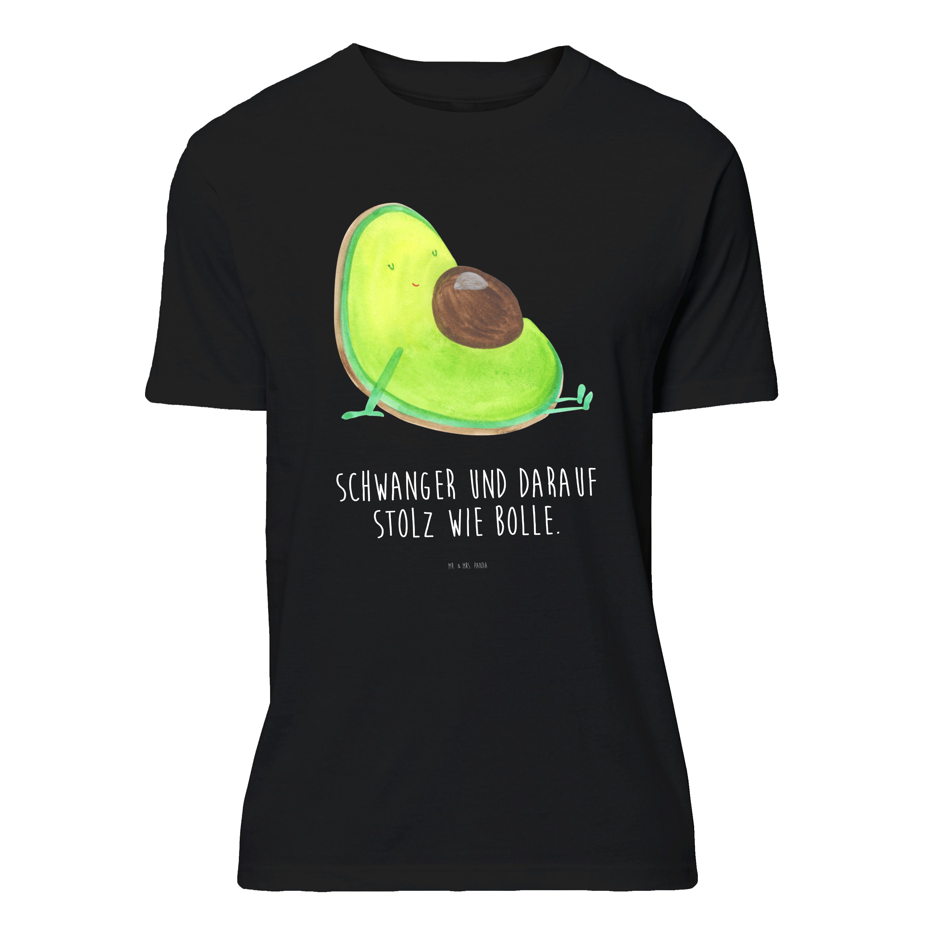 Mr. & Mrs. Panda T-Shirt Avocado Schwangerschaft, Tshirt, Schwarz, Baby, T-Shirt, Schwangersch (Packung) Schwangerschaft Babyshower Motiv-Shirt
