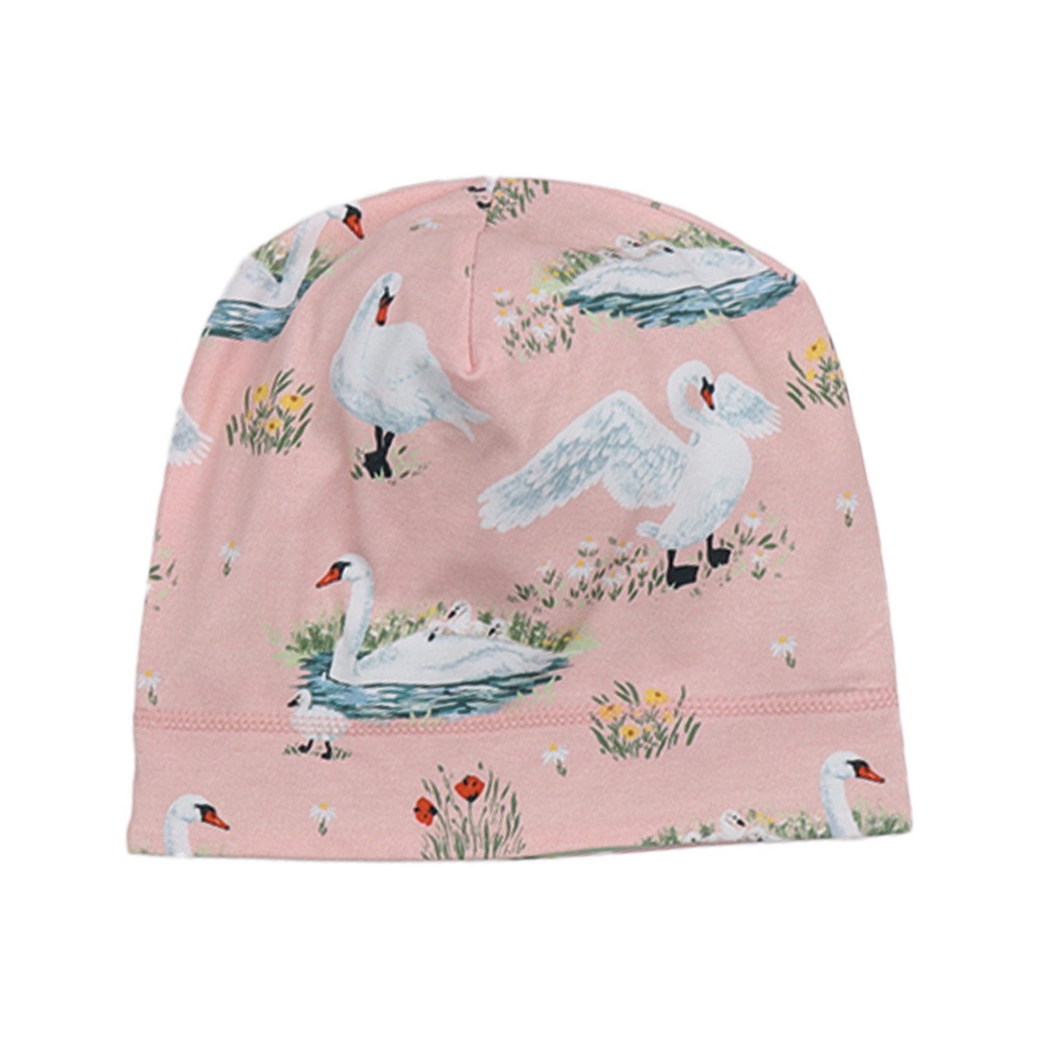 Walkiddy Jerseymütze Kinder Beanie aus Bio-Baumwolle mit Schwanenmuster Bio Baumwolle, GOTS,Kinderbekleidung,nachhaltige Klamotten,Mütze