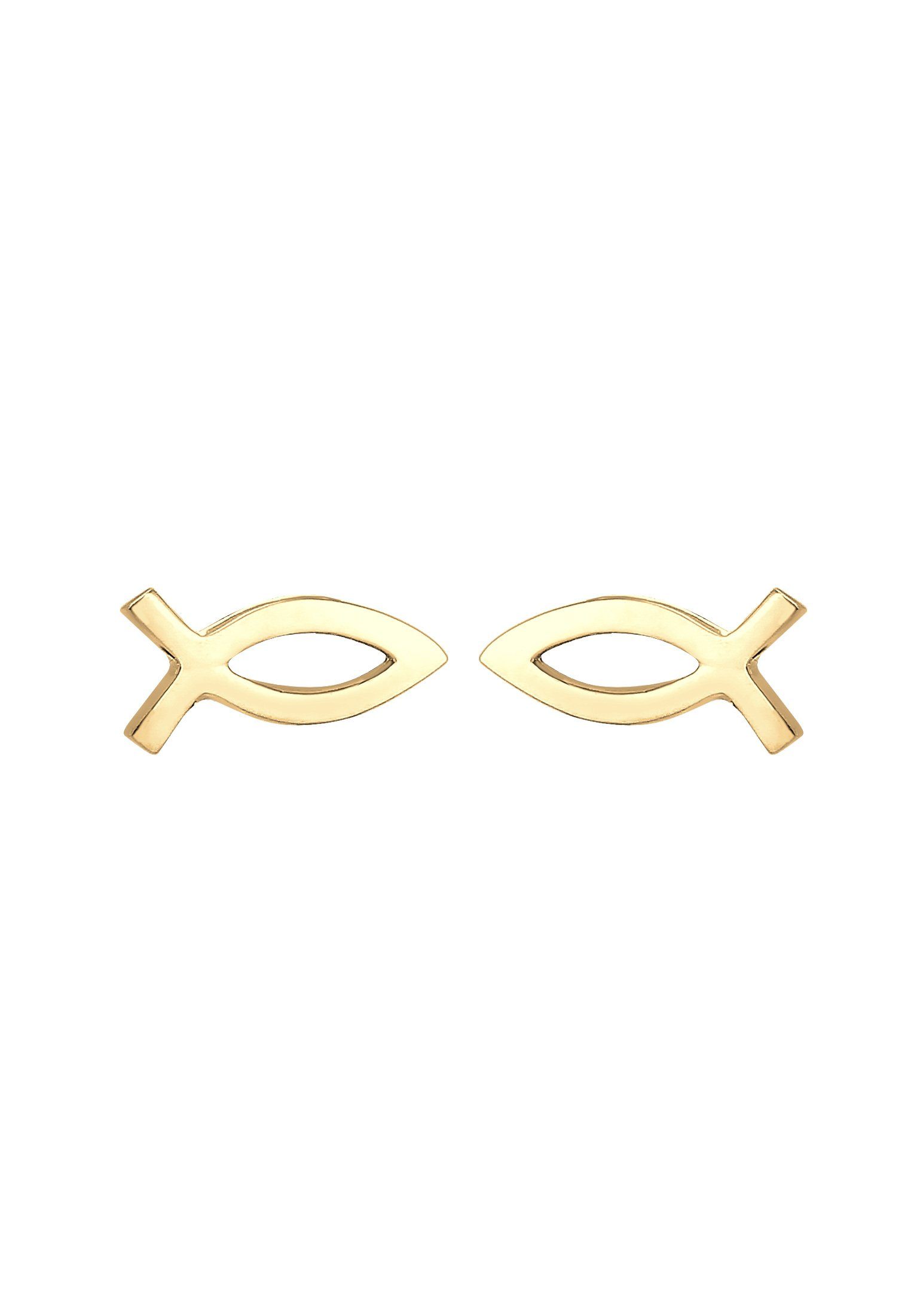 925 Religion Fisch Silber Gold Ohrstecker Symbol Kinder Elli Paar Stecker