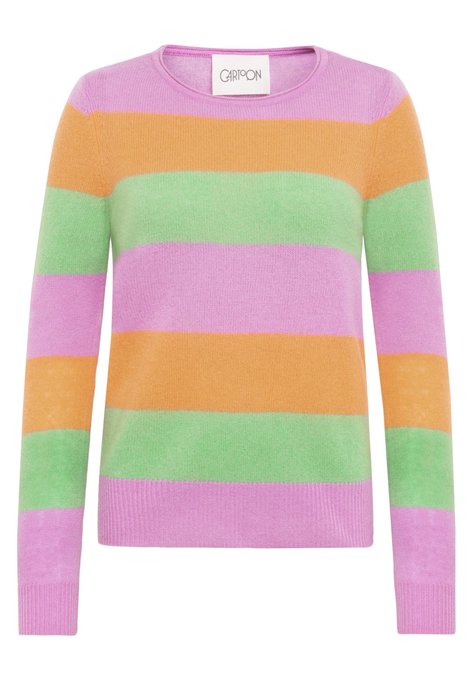 Cartoon Strickpullover Damen mit Rundhalsausschnitt (1-tlg)