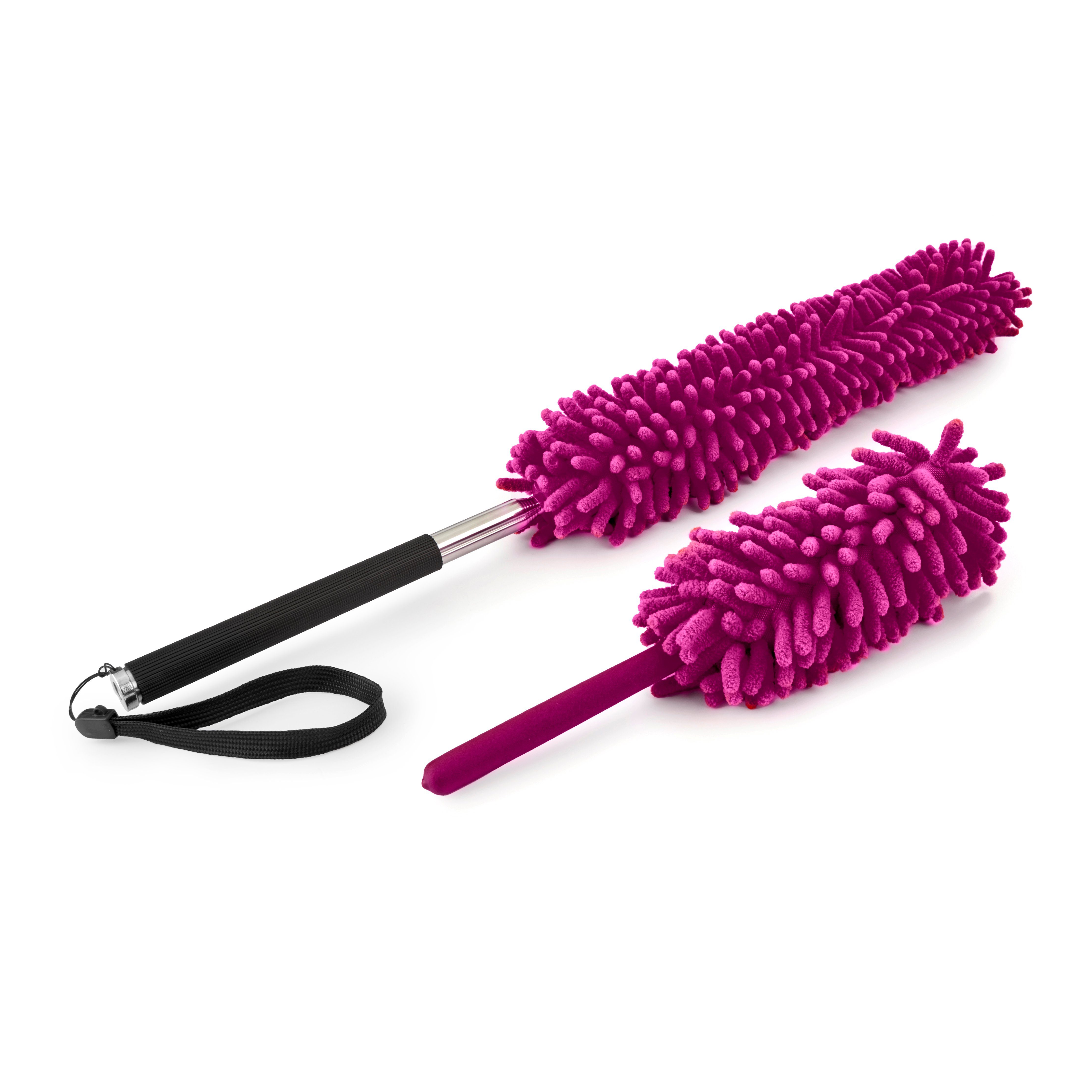 FALINGO Staubwedel Chenille waschbar biegsam inkl. Teleskopstiel ausziehbar 2 TLG. (2-St), Für das bequeme Reinigen schwer zugänglicher Stellen