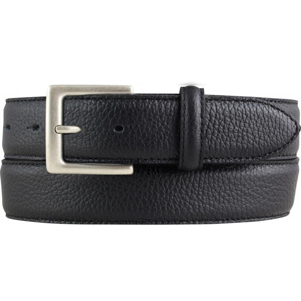 BELTINGER Ledergürtel Trachten-Gürtel, 35 mm breit, Herren, Gürtel für die Lederhose, Hoseng Schwarz, Altsilber