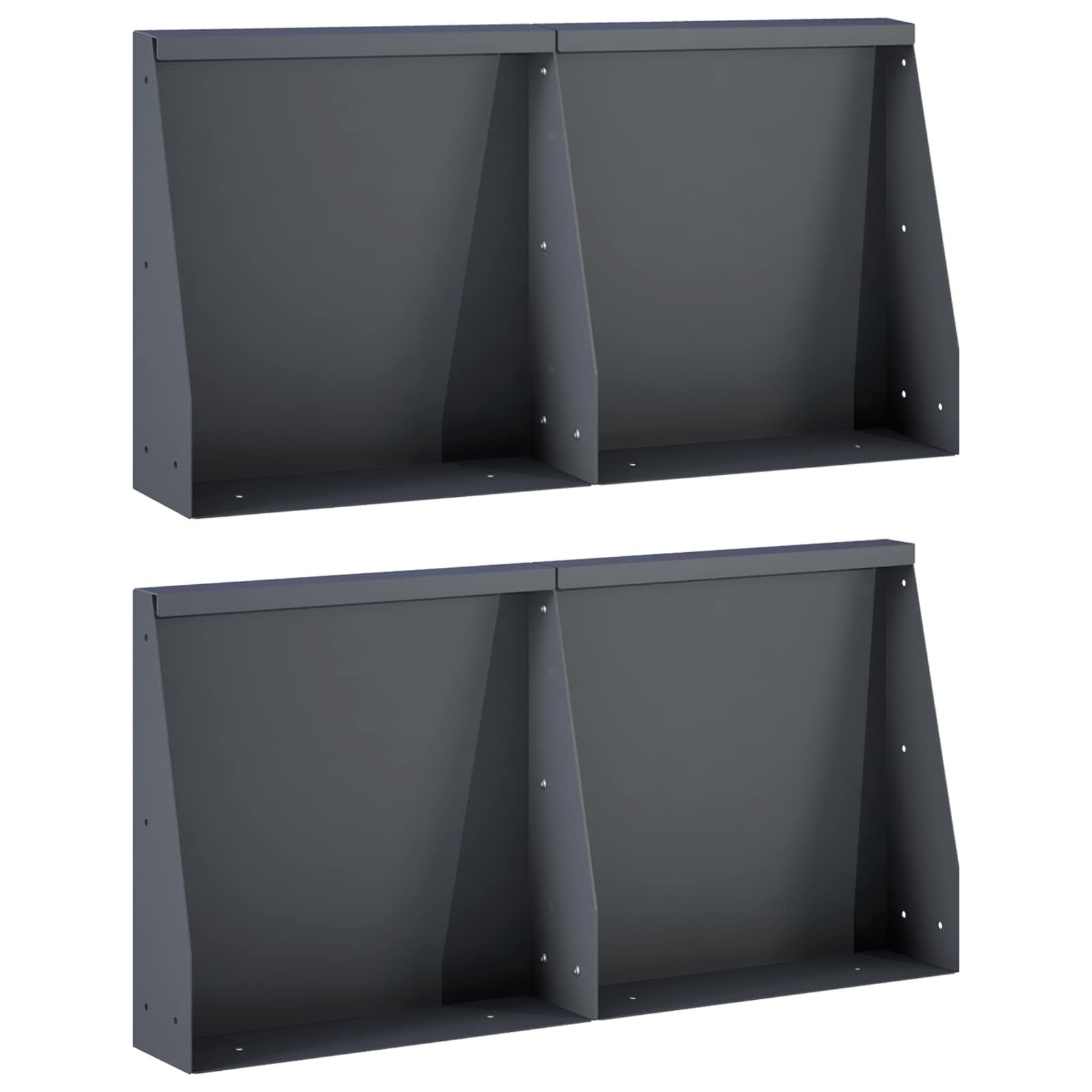 vidaXL Beetumrandung Stützmauer 4 stk. 40 x 12 x 30 cm Stahl Anthrazit