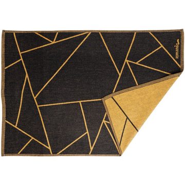 Aymando Geschirrtuch Black-Gold Lines, (Set, 3-tlg., Ägyptische Baumwolle), 50x70 cm