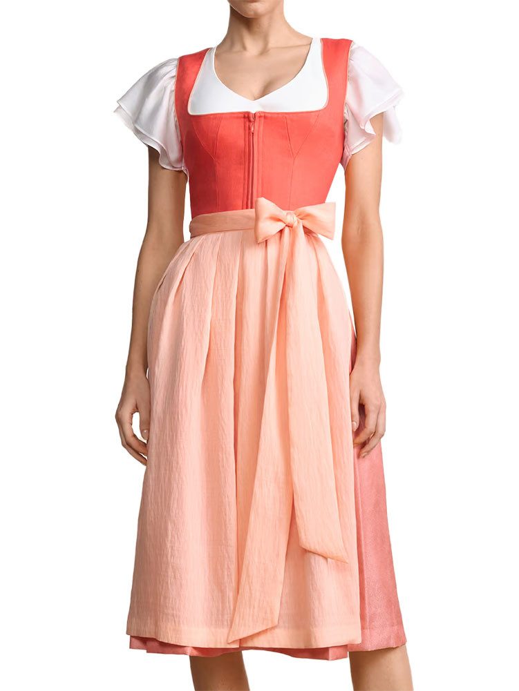 KRÜGER COLLECTION Dirndl Dirndl Sylphira 70cm Länge orange