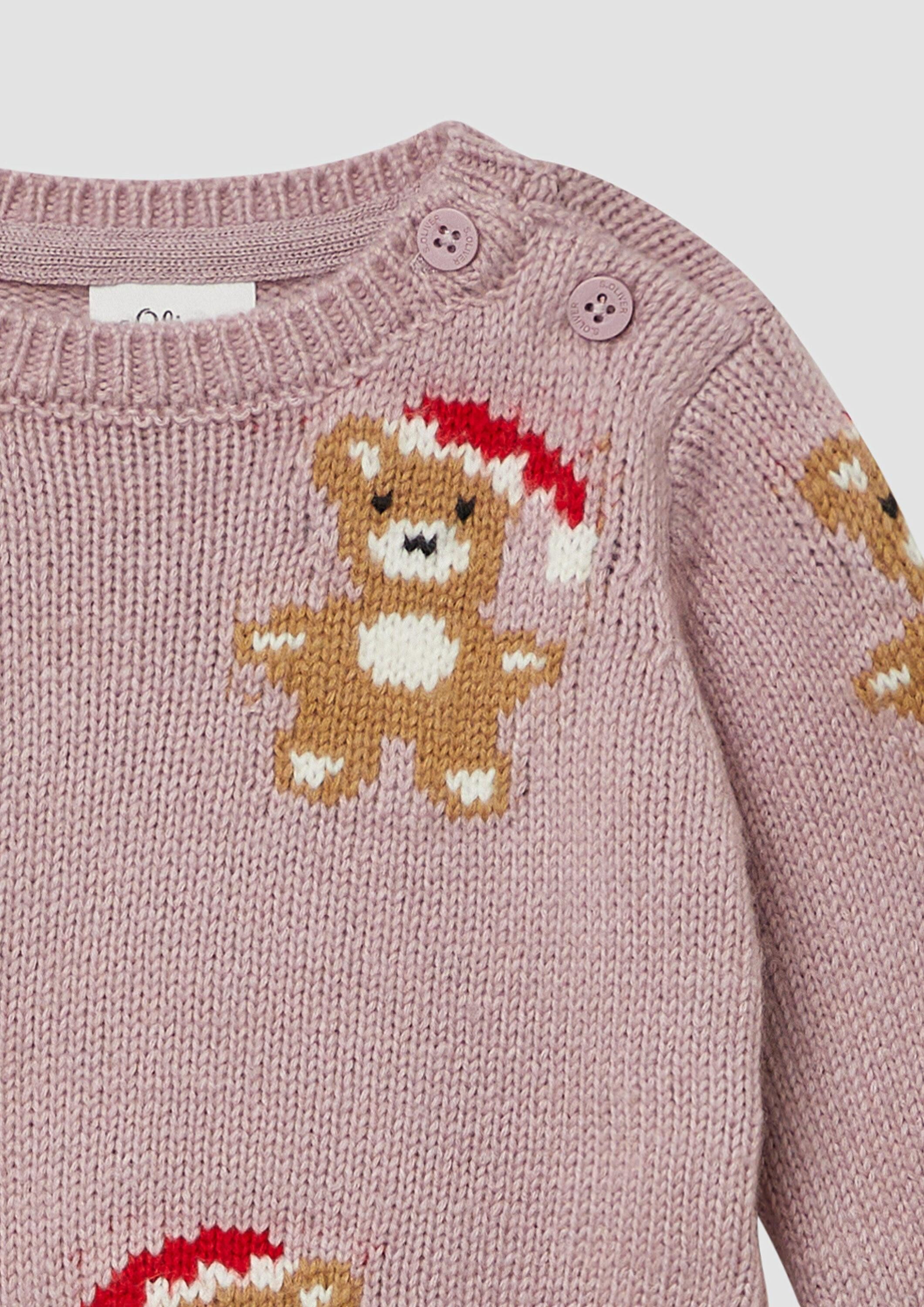 s.Oliver Longpullover Strickpullover Unisex Strickpullover mit Weihnachtsmotiven