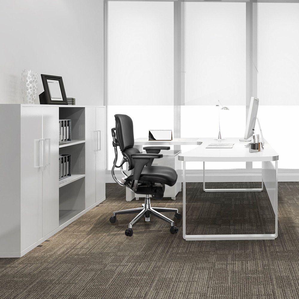hjh Leder Bürostuhl (1 BASE OFFICE St), Chefsessel Luxus Drehstuhl ERGOHUMAN ergonomisch