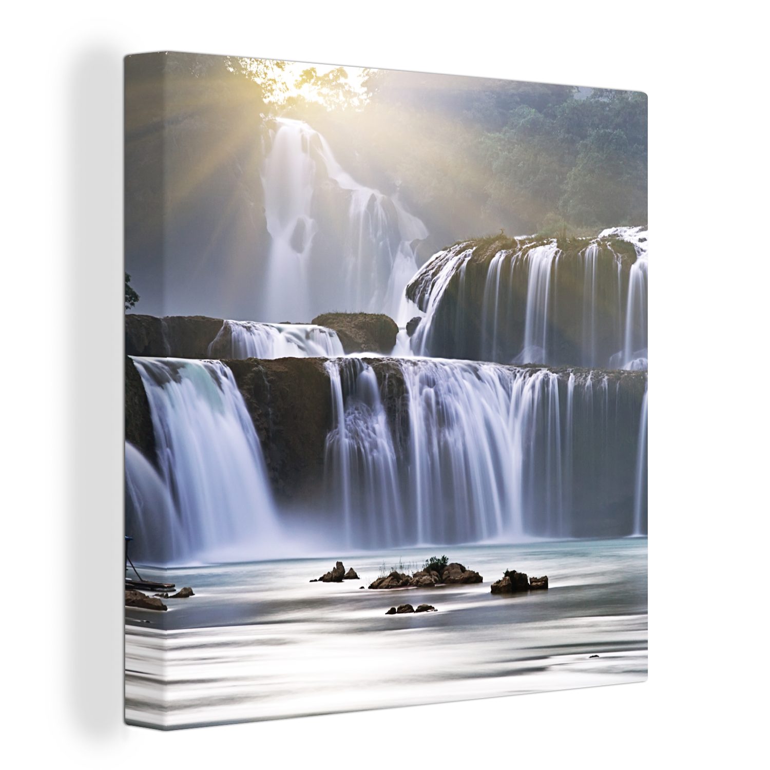 OneMillionCanvasses® Leinwandbild Wasserfall - Felsen - günstig online kaufen