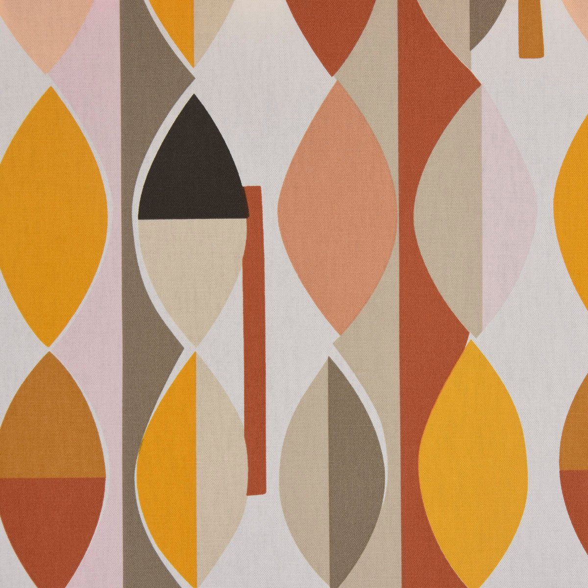 Prestigious Textiles Stoff Panama Dekostoff Baumwollstoff Mabel Nougat Retro orange gelb 138cm