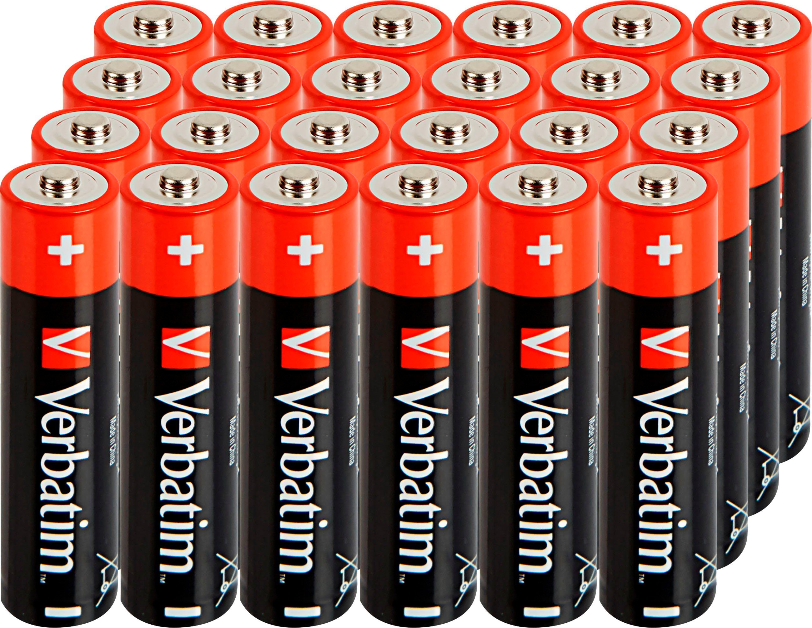 Verbatim 24er Pack Alkaline, Micro, AAA, LR03, 1.5V, Retail Box Batterie, (24 St)