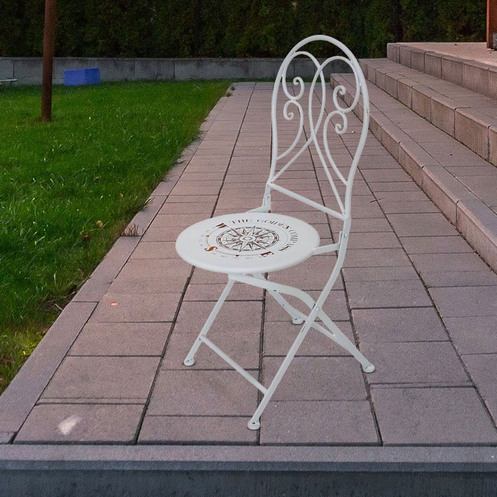Gartentisch, Balkonstuhl klappbar Klappstuhl Garten weiß