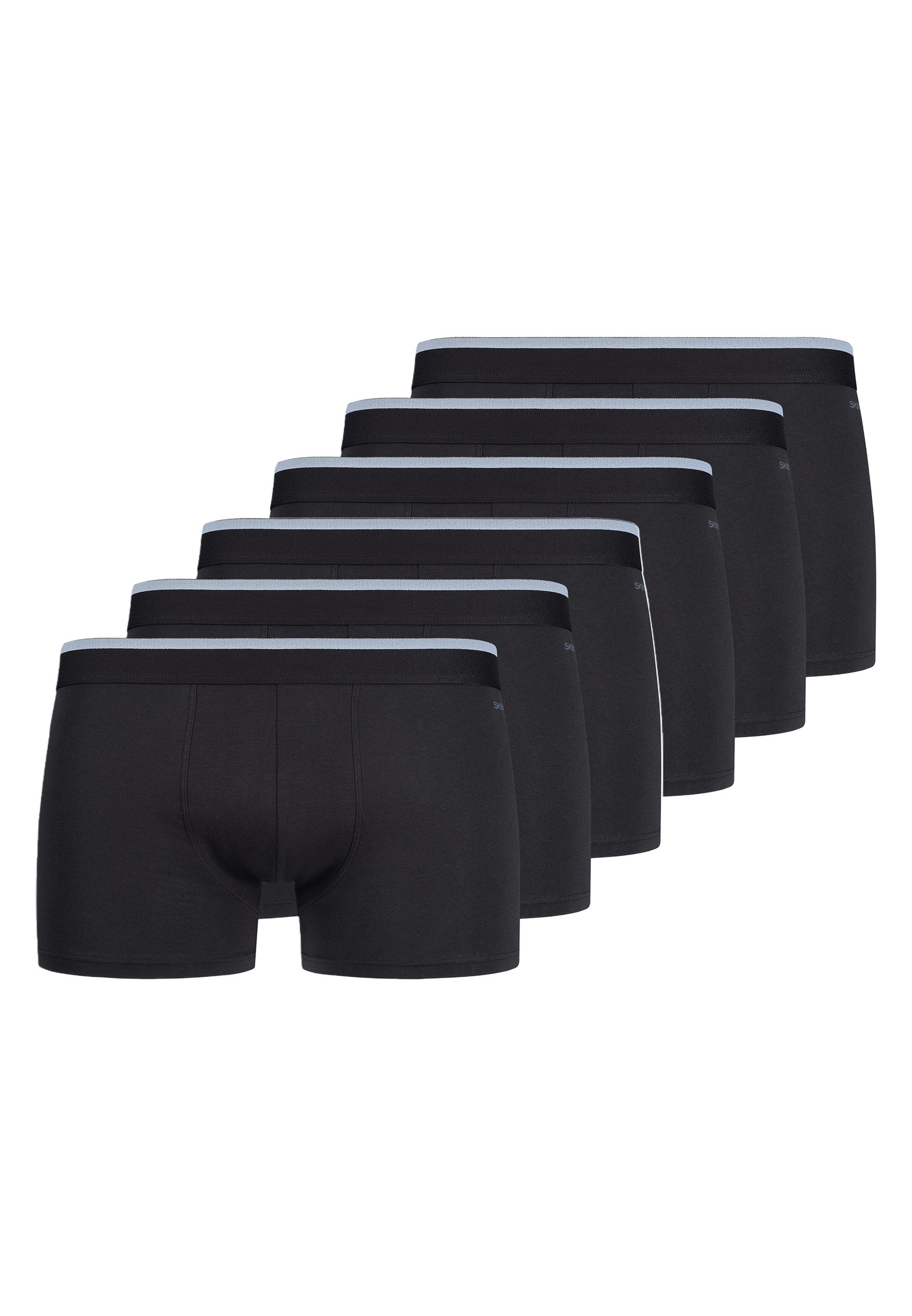 Skiny Retro Boxer 6er Pack Basic (Spar-Set, 6-St) Retro Short / Pant - Baumwolle - ohne Eingriff - Atmungsaktiv