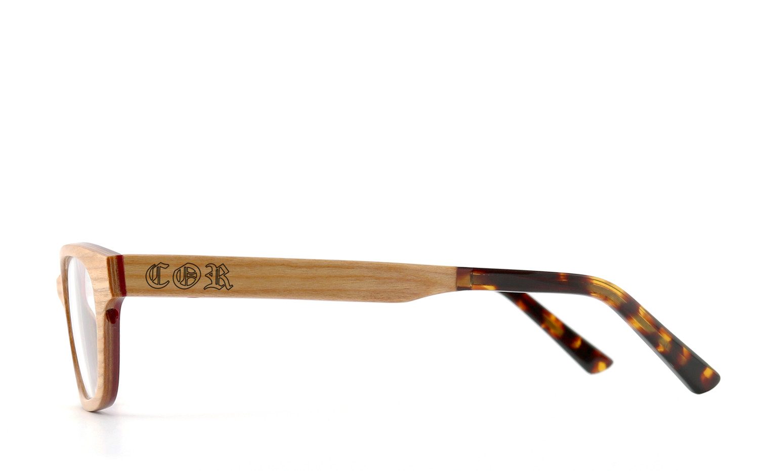 COR Brille COR008 Holzbrille, Bügel mit Flex-Scharnieren