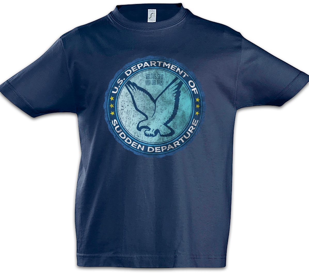 Print-Shirt U.S. Department Of Sudden Departure Kinder T-Shirt The Zeichen Logo