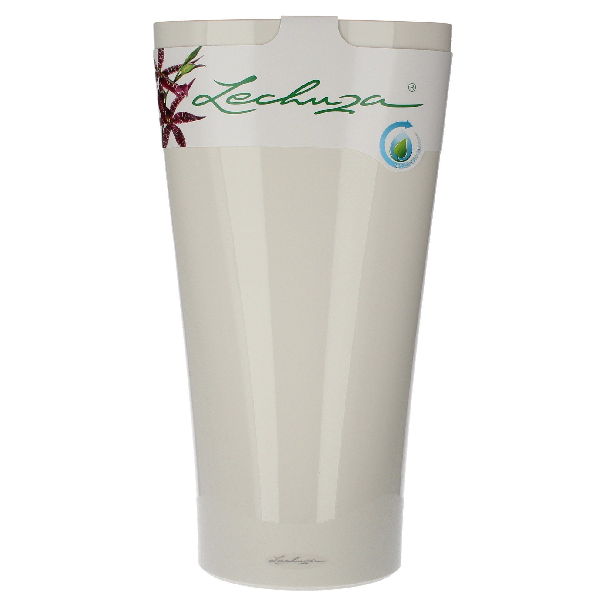 Lechuza® Pflanzkübel Delta 30 Wasserspeicher weiß (1 hochglanz, - mit St)