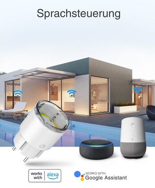 Gosund Wi-Fi Smart Plug EP2-1 (Set 4st) Smart-Home-Station, WLAN Steckdose, App-gesteuert (TUYA), Sprachsteuerung: Alexa Google, Stromverbrauch messen, Kindersicherung, Zeitpläne, Timer, Countdown, Gruppen erstellen, uvm.