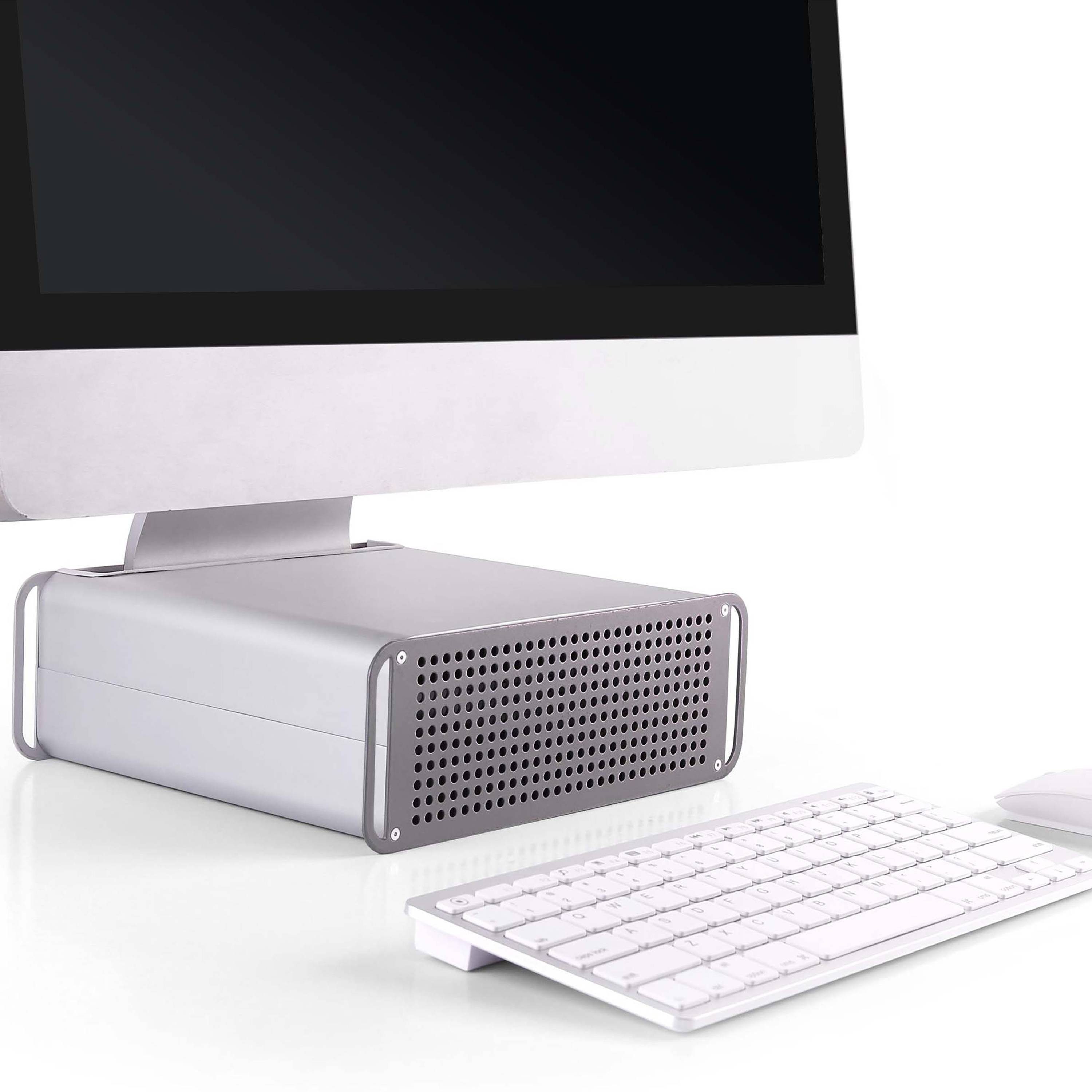 RICOO Schreibtischaufsatz MTS-03, Ständer iMac Monitorständer Tisch Monitorerhöhung mit Stauraum Aufsatz