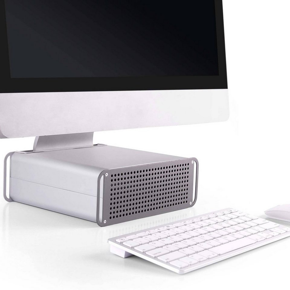 RICOO Schreibtischaufsatz MTS-03, iMac Ständer Monitorständer  Monitorerhöhung mit Stauraum Tisch Aufsatz