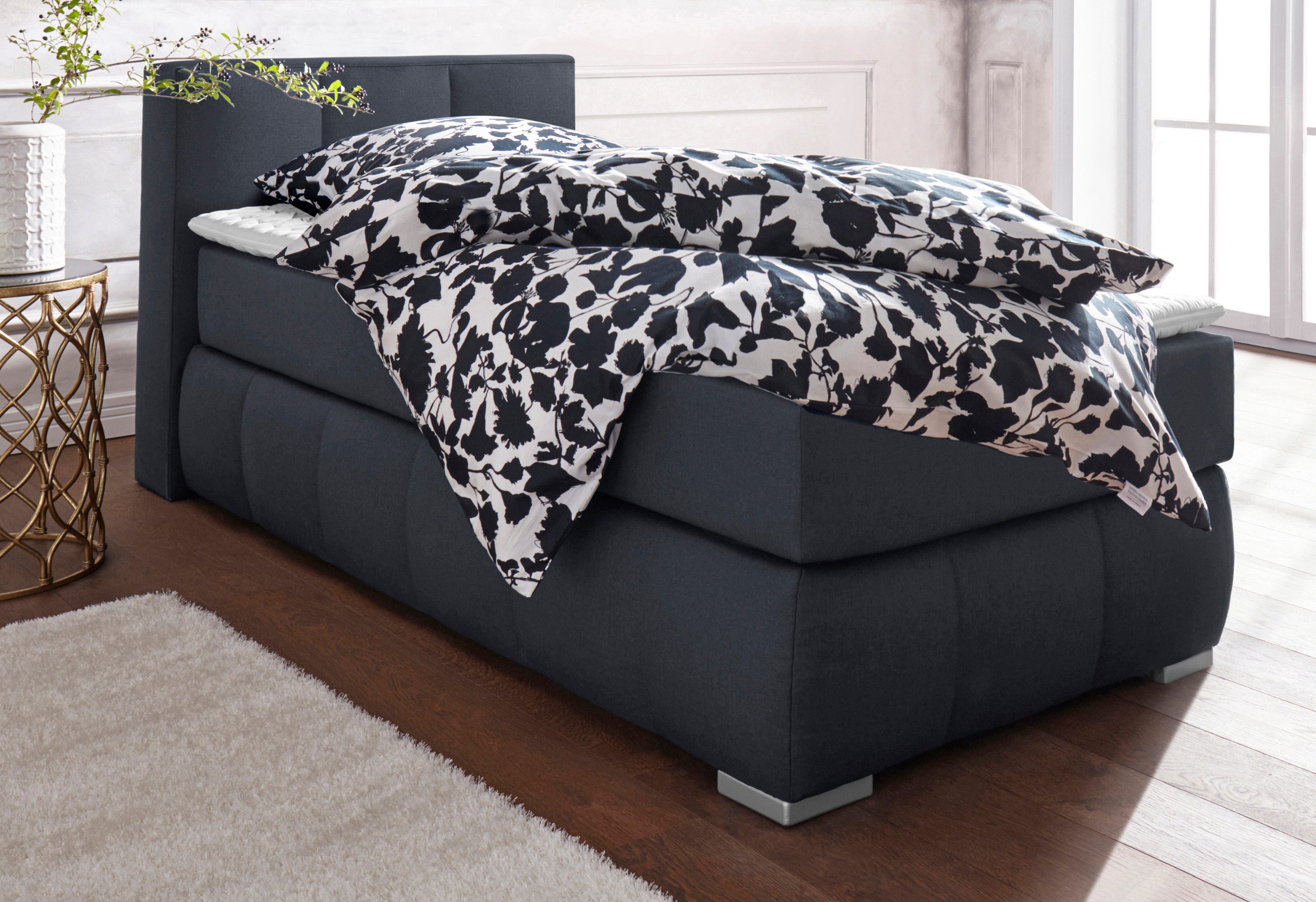 Home affaire Boxspringbett Chelles, inkl. Kaltschaumtopper, in 5 Breiten und 3 Matratzenarten