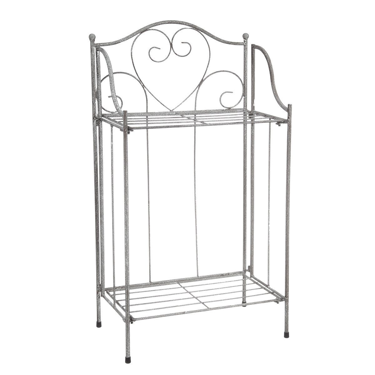 Ambiente Haus Pflanzentreppe Regal in grau aus Eisen (H) 65cm (1 St), schmiedeeisernes Standregal für Innen- und Außenbereich
