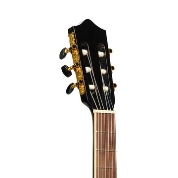 Stagg Konzertgitarre SCL60 TCE-BLK Cutaway akustisch-elektrische klassische Gitarre mit ...