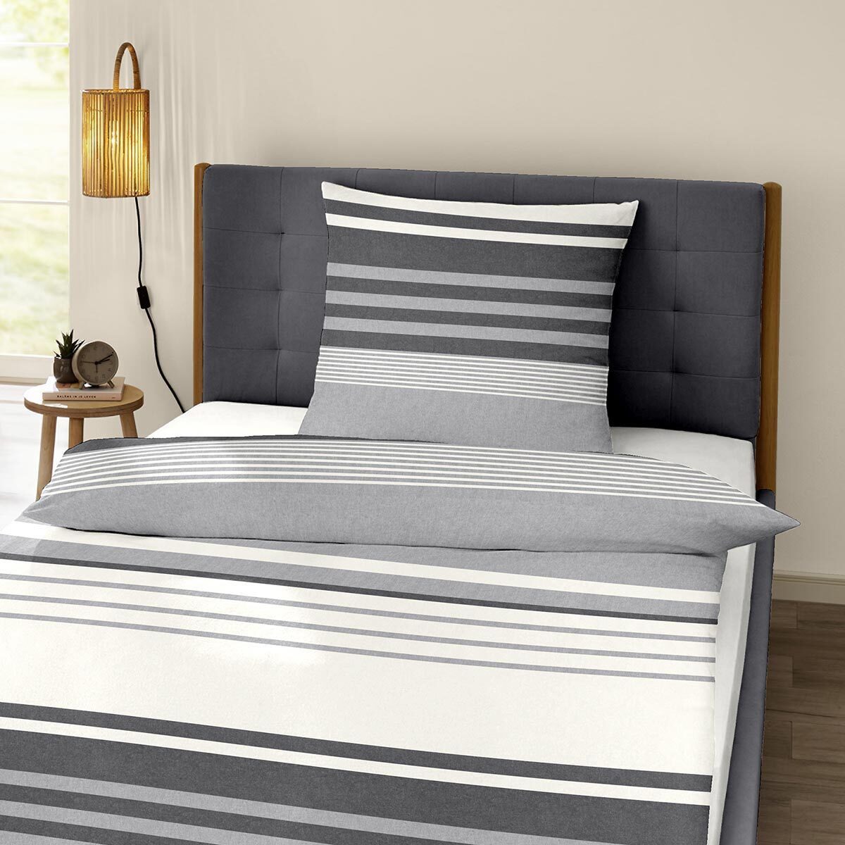 TRAUMSCHLAF Bettwäsche Montreal, Flanell, 3 teilig, zeitlose Streifen Bettw günstig online kaufen