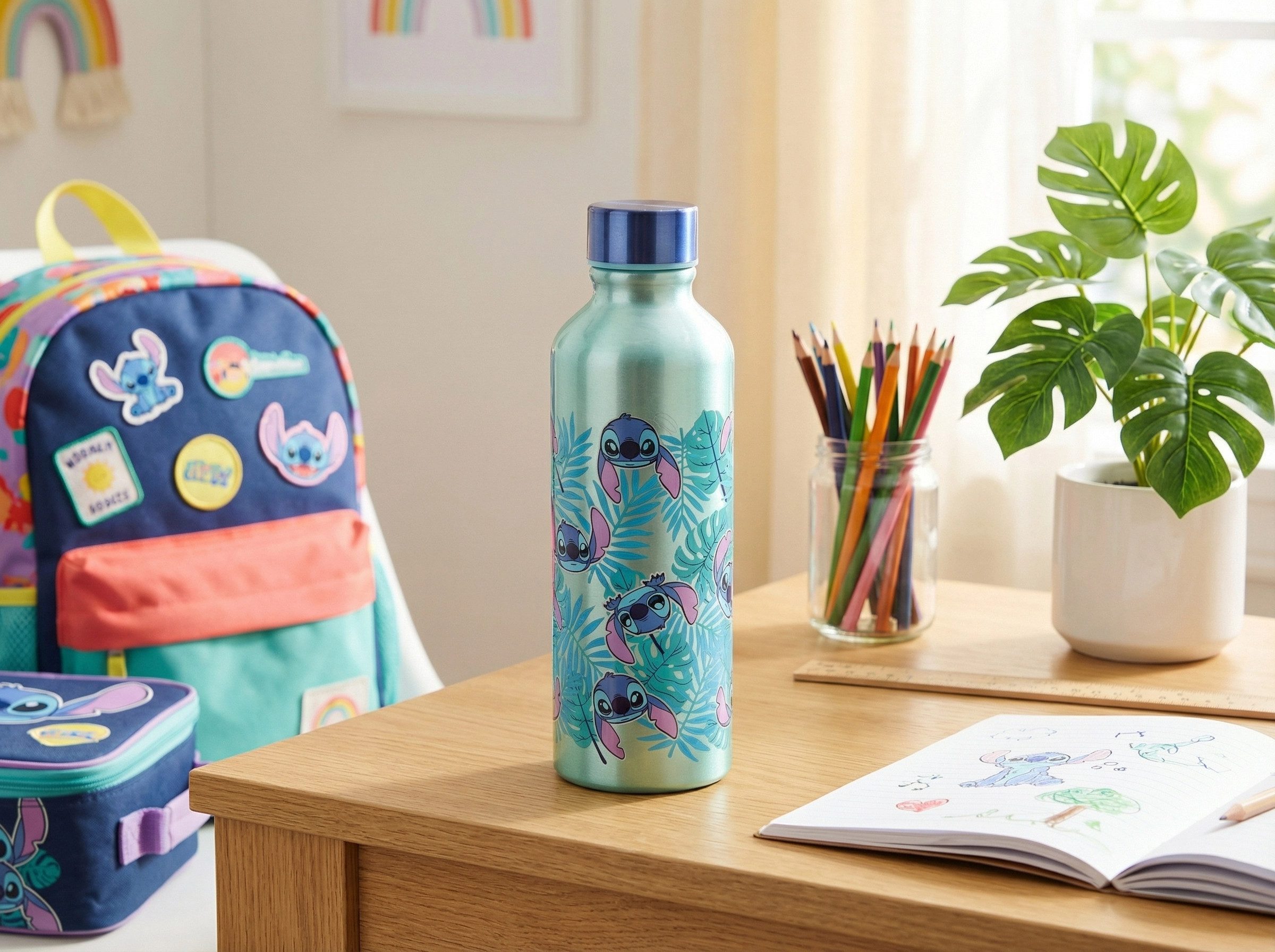 Disney Trinkflasche Disney Stitch Aluminium Wasserflasche Trinkflasche Flasche 740 ml