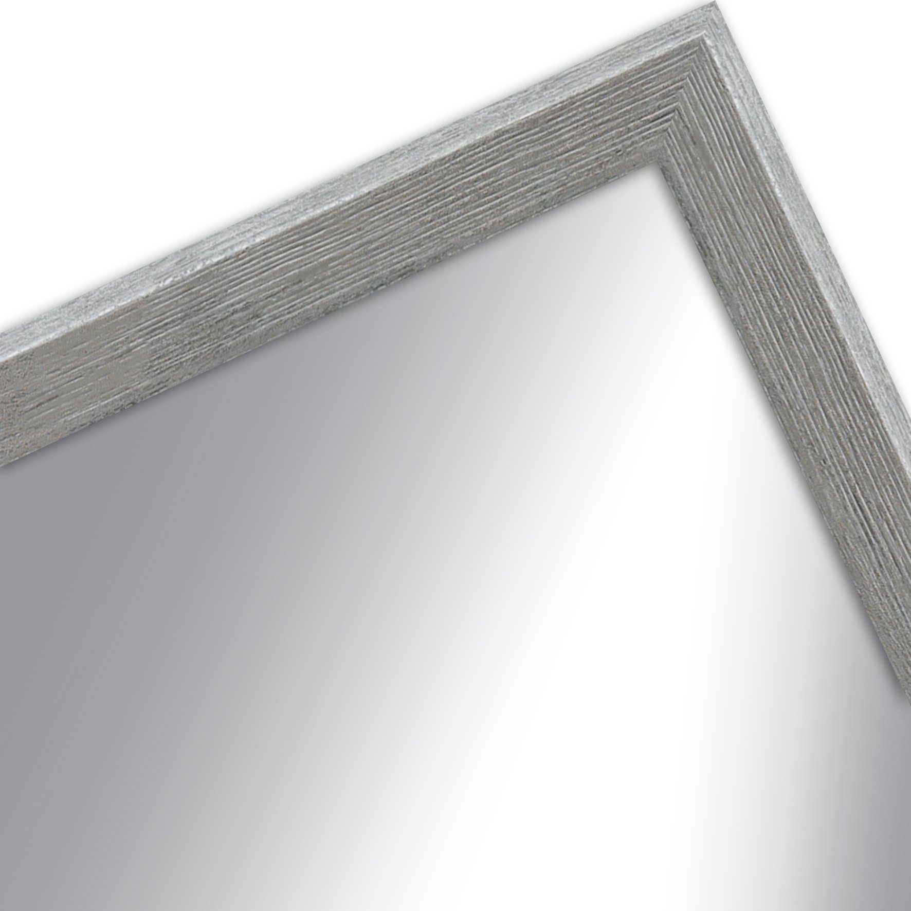 WANDStyle Wandspiegel H790, Grau, aus Massivholz im Vintage Stil