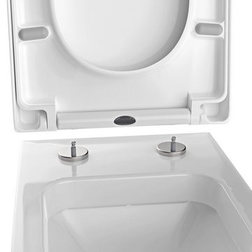 Bernstein WC-Sitz U1002 (Komplett-Set, inkl. Befestigungsmaterial), weiß / D-Form / Absenkautomatik / LED Licht / abnehmbar / Duroplast
