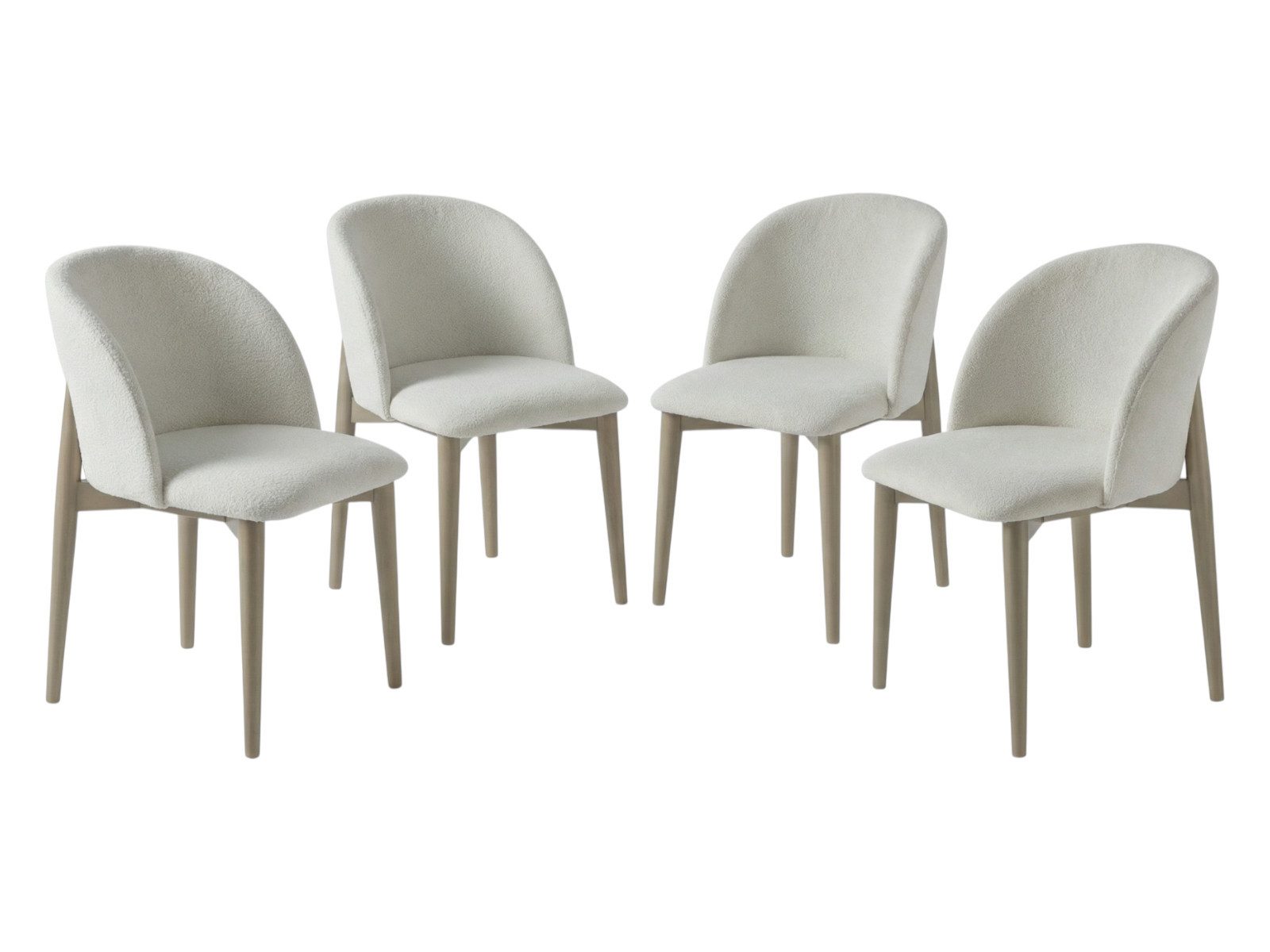 Villa Möbel Esszimmerstuhl Alaska (Stuhl-Set, 4 St), Bouclé Bezug bequeme Polsterung standfestes Gestell Beige